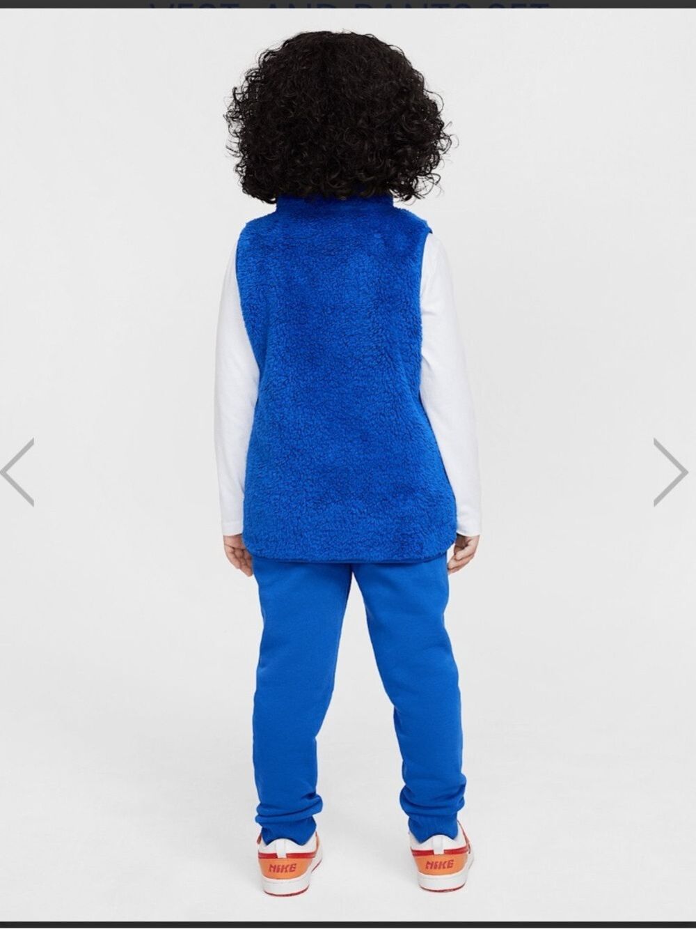 Nike Royal Blue Sherpa Vest White Logo 3 Piece Set 3T - Picture 2 of 12
